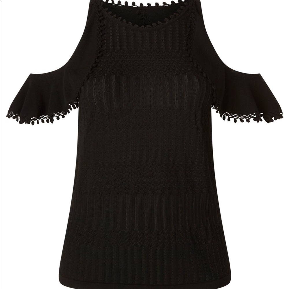 Gorgeous Jonathan Simkhai black crochet cold shoulder top - Picture 7 of 11